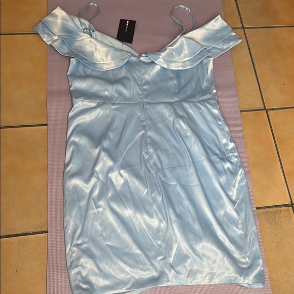 Fashion Nova Blue Ruched Off-Shoulder Midi Dress 37 - Picture 10 of 11